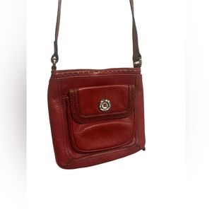 Rare Vintage Brighton red leather crossbody hand stitched handbag